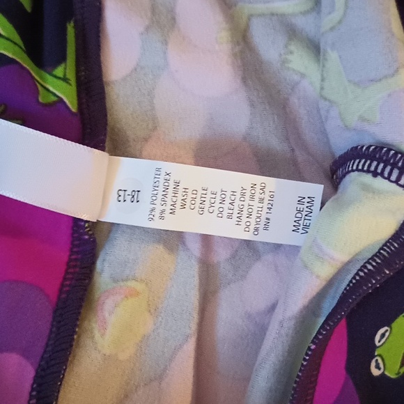 Lularoe Purple Green Kermit The Frog Leggings OS - Picture 4 of 7